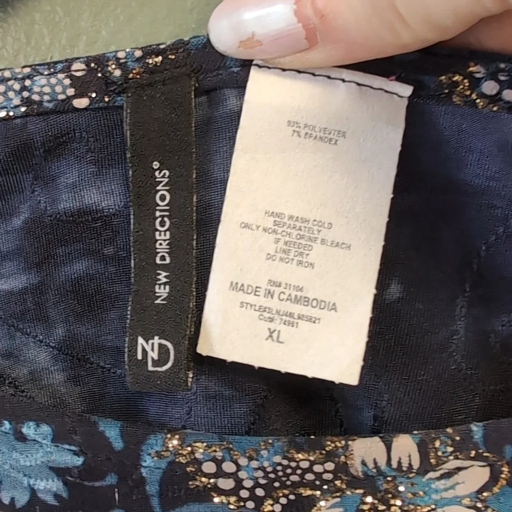 Glitz & Gold Blue Floral Top - Picture 3 of 7